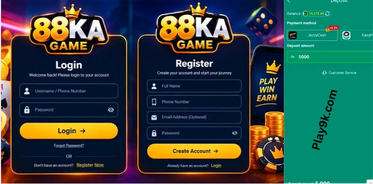 register and login 88ka game