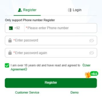 register and login mg7 app