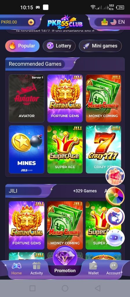 games in pkr55 club